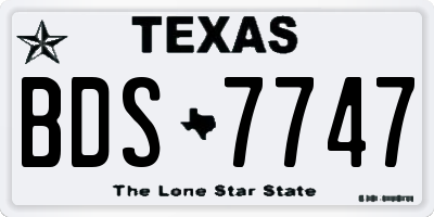 TX license plate BDS7747