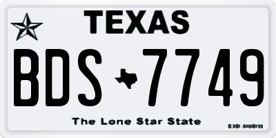 TX license plate BDS7749