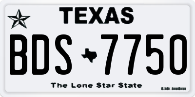 TX license plate BDS7750