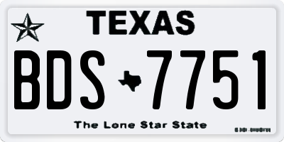 TX license plate BDS7751