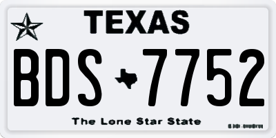 TX license plate BDS7752