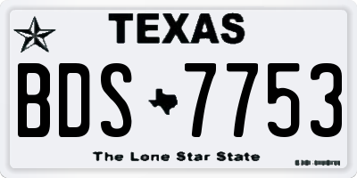 TX license plate BDS7753