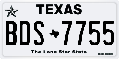 TX license plate BDS7755