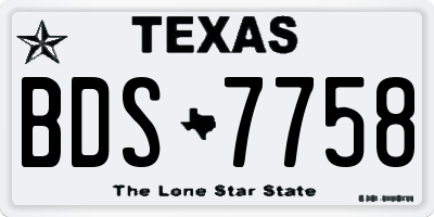TX license plate BDS7758
