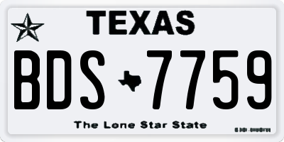 TX license plate BDS7759
