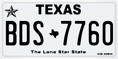 TX license plate BDS7760