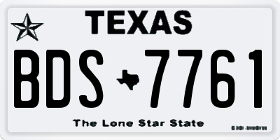 TX license plate BDS7761