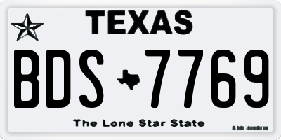 TX license plate BDS7769
