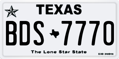 TX license plate BDS7770