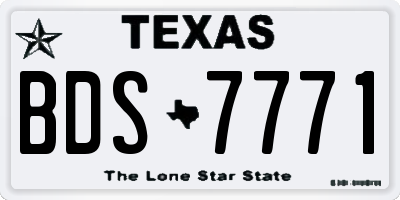 TX license plate BDS7771