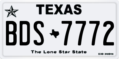 TX license plate BDS7772