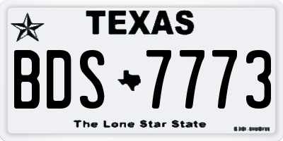 TX license plate BDS7773