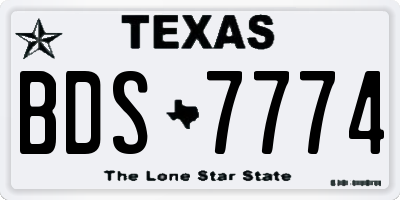 TX license plate BDS7774
