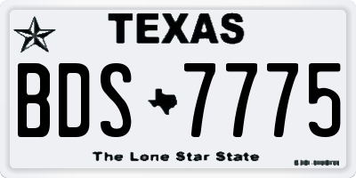 TX license plate BDS7775