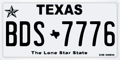 TX license plate BDS7776