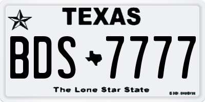 TX license plate BDS7777
