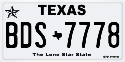 TX license plate BDS7778