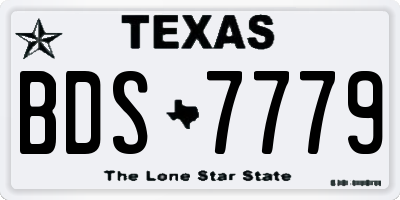 TX license plate BDS7779