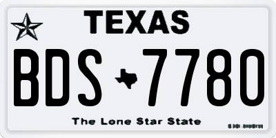 TX license plate BDS7780