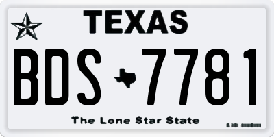 TX license plate BDS7781
