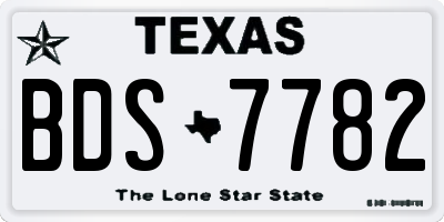 TX license plate BDS7782