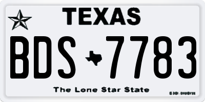 TX license plate BDS7783