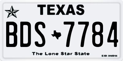 TX license plate BDS7784