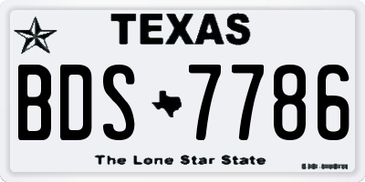 TX license plate BDS7786