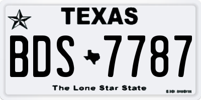 TX license plate BDS7787