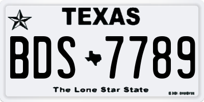 TX license plate BDS7789