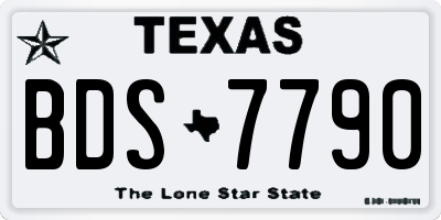 TX license plate BDS7790