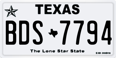 TX license plate BDS7794