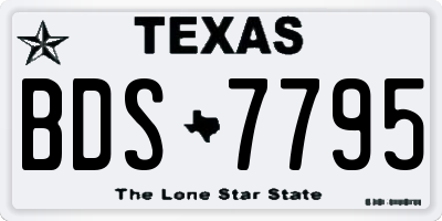 TX license plate BDS7795