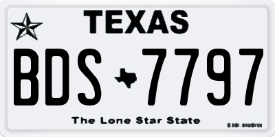 TX license plate BDS7797