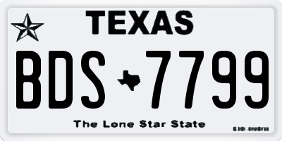 TX license plate BDS7799