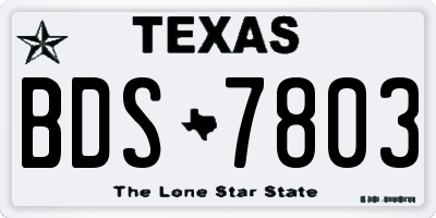 TX license plate BDS7803