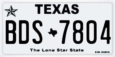 TX license plate BDS7804