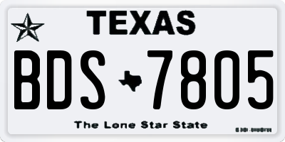 TX license plate BDS7805