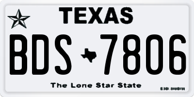 TX license plate BDS7806