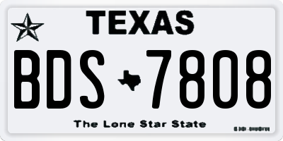 TX license plate BDS7808