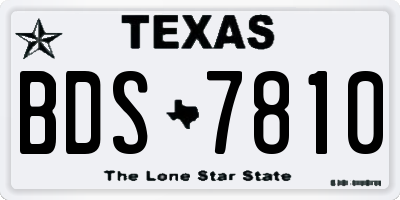 TX license plate BDS7810