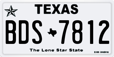 TX license plate BDS7812