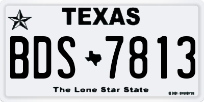TX license plate BDS7813