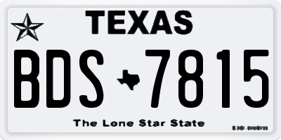 TX license plate BDS7815