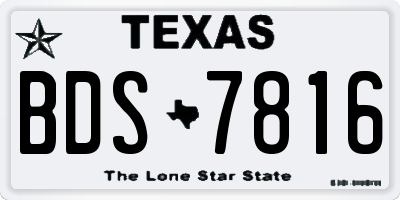 TX license plate BDS7816