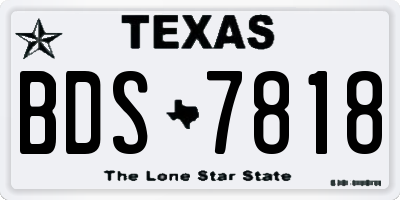 TX license plate BDS7818