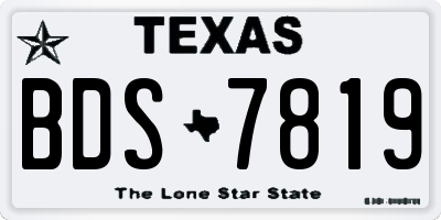 TX license plate BDS7819