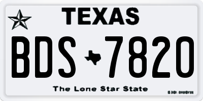TX license plate BDS7820