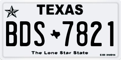 TX license plate BDS7821