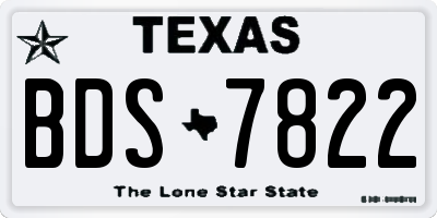 TX license plate BDS7822
